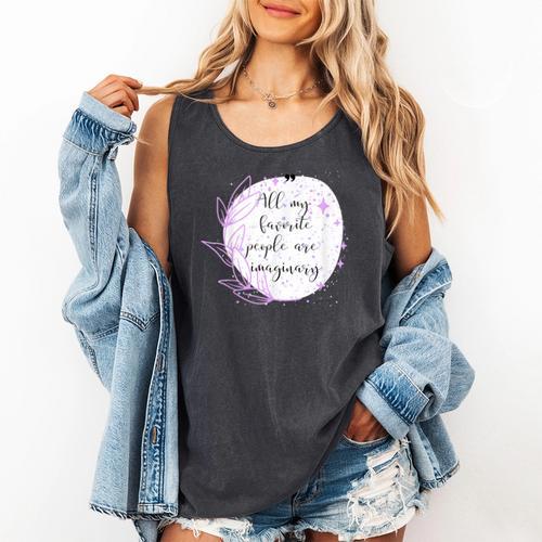 All My Favorite People Are Imaginary Book Lover Idea Comfort Colors Tank Top - Bookorys DE