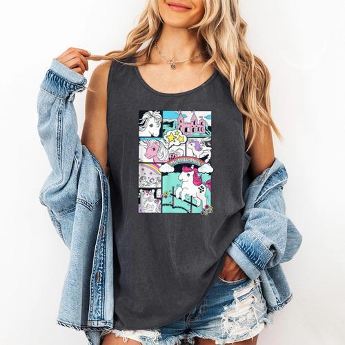 My Little Pony Classic Vintage Rainbow Castle Comic Book Comfort Colors Tank Top - Bookorys CA