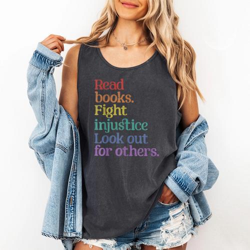Stop Book Banning Pro Library Comfort Colors Tank Top - Bookorys AU