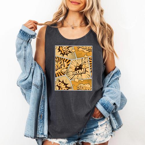 Orange Comic Book Orange Color Graphic Premium Tri-Blend Comfort Colors Tank Top - Bookorys