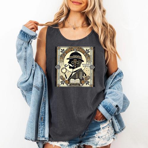 Poirot Mystery Books Vintage Detective Premium Tri-Blend Comfort Colors Tank Top - Bookorys CA