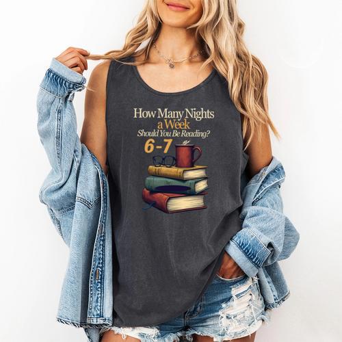 Reading 6 7 Nights Meme English Teacher Bookworm Books Comfort Colors Tank Top - Bookorys