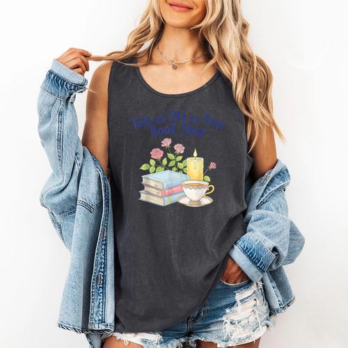 Tale As Old As Time Floral Bookshop Romantic Comfort Colors Tank Top - Bookorys