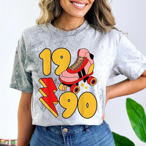 1990 Retro Roller Skate Vintage 90s Nostalgia Collector Comfort Color Blast T-Shirt - Figerry