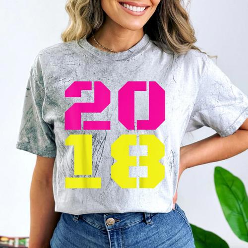2018 Big Neon Numbers For The New Year Or Graduation Comfort Color Blast T-Shirt - Best Gift Smart
