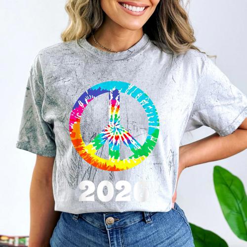 2026 Graduation Class Year Tie Dye Peace Sign Graduate Shirt Comfort Color Blast T-Shirt - Best Gift Smart