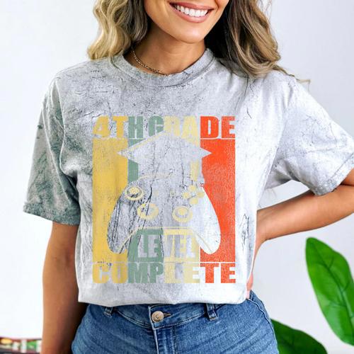 4th Grade Level Complete Gamer Class Of 2023 Graduation Comfort Color Blast T-Shirt - Best Gift Smart