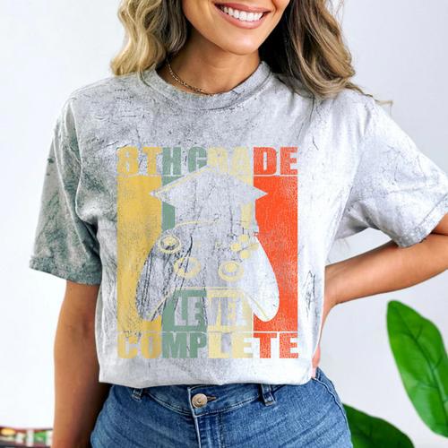 8th Grade Level Complete Gamer Class Of 2024 Graduation Comfort Color Blast T-Shirt - Best Gift Smart