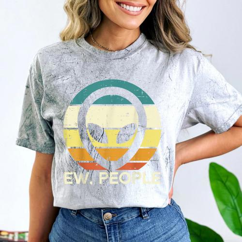 Alien Face Ew People Ufo Introvert Men Women Kids Teen Comfort Color Blast T-Shirt - Raresse