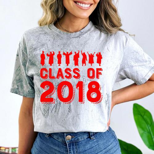 & Red Class Of 2018 Senior Graduation T Shirt Comfort Color Blast T-Shirt - Best Gift Smart