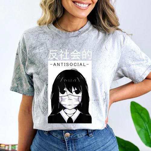 Anime Antisocial Introvert I Hate People Anti Social EMD Comfort Color Blast T-Shirt - Raresse