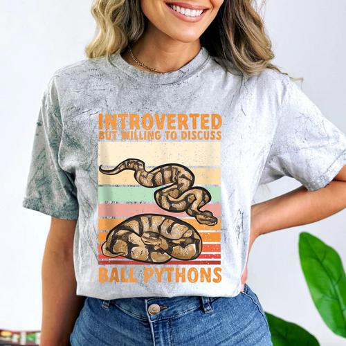 Ball Python Snake Introvert Ball Python Comfort Color Blast T-Shirt - Raresse
