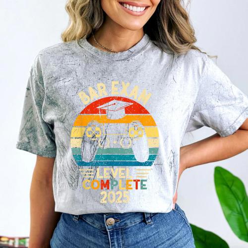 Bar Exam Level Complete 2025 Lawyer Law School Graduation Comfort Color Blast T-Shirt - Best Gift Smart