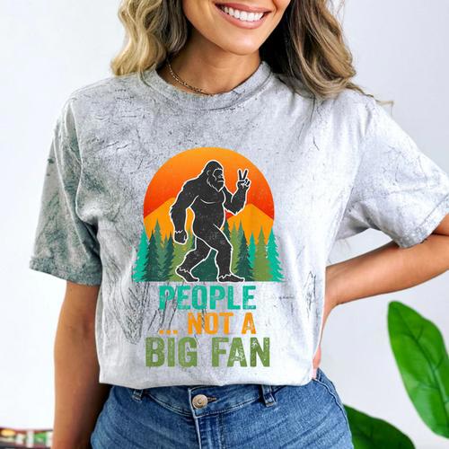 Bigfoot Introvert People Not A Big Fan Retro Sasquatch Comfort Color Blast T-Shirt - Raresse