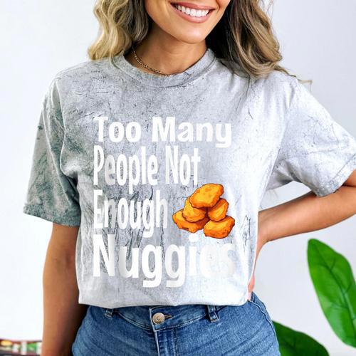 Chicken Nugget Saying Introvert Nuggie Foodie Food Comfort Color Blast T-Shirt - Raresse