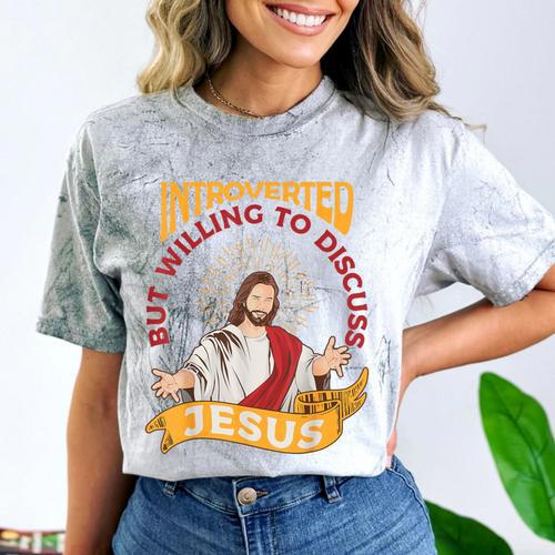 Christian Jesus Religious Sayings Catholic Introvert Comfort Color Blast T-Shirt - Raresse