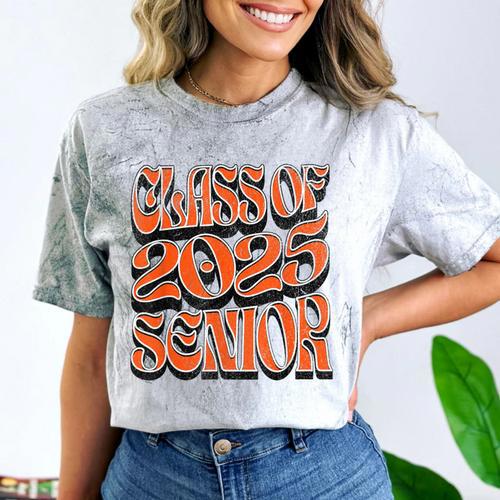 Class Of 2025 Senior Orange And Student Graduation Comfort Color Blast T-Shirt - Best Gift Smart