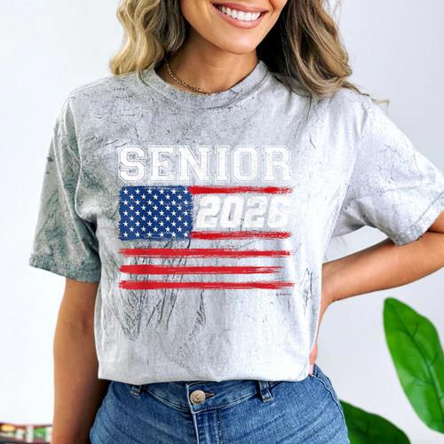 Class Of 2026 Senior Back To School American Flag Graduation Comfort Color Blast T-Shirt - Best Gift Smart