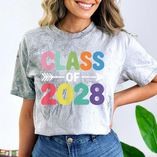 Class Of 2028 Colorful Graduation Comfort Color Blast T-Shirt - Best Gift Smart