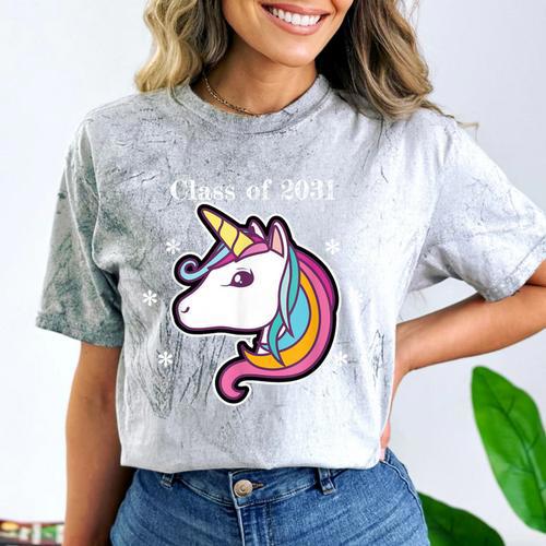 Class Of 2031 Graduation Year Unicorn T Shirt Comfort Color Blast T-Shirt - Best Gift Smart