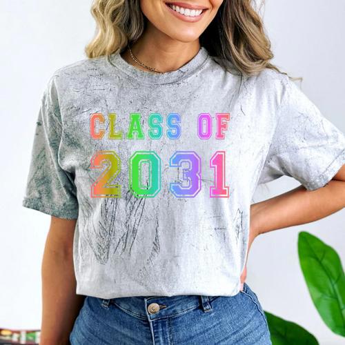 Class Of 2031 High School Graduation Date Kindergarten Shirt Comfort Color Blast T-Shirt - Best Gift Smart