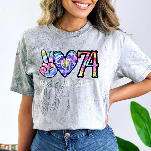 Class Of 74 1974 50th Class Reunion Tie Dye Graduation Items Comfort Color Blast T-Shirt - Best Gift Smart