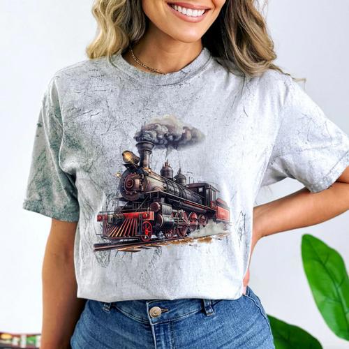Classic Steam Train Enthusiasts Nostalgia For Train Lovers Comfort Color Blast T-Shirt - Figerry