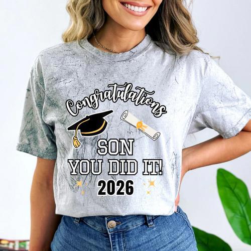 Congratulations Son You Did It Son Graduation 2026 Comfort Color Blast T-Shirt - Best Gift Smart