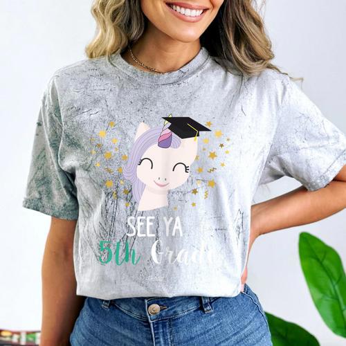 Cute Unicorn See Ya 5th Grade Graduation Shirt Comfort Color Blast T-Shirt - Best Gift Smart