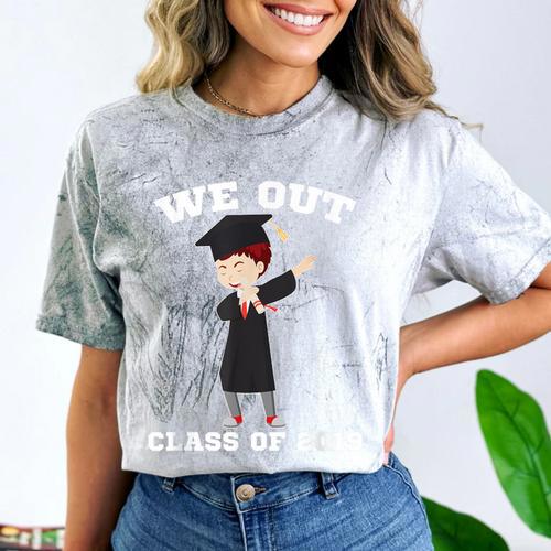 Dabbing Graduation Boy Class Of 2019 We Out Comfort Color Blast T-Shirt - Best Gift Smart