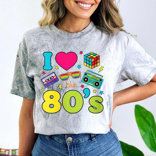 Dad I Love The 80's Retro 80s Nostalgia For Dad Comfort Color Blast T-Shirt - Figerry
