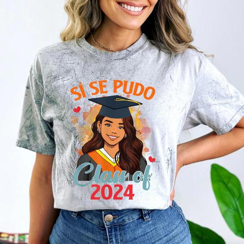 Educated Latina Graduation Day Grad Si Se Pudo Class Of 2024 Comfort Color Blast T-Shirt - Best Gift Smart