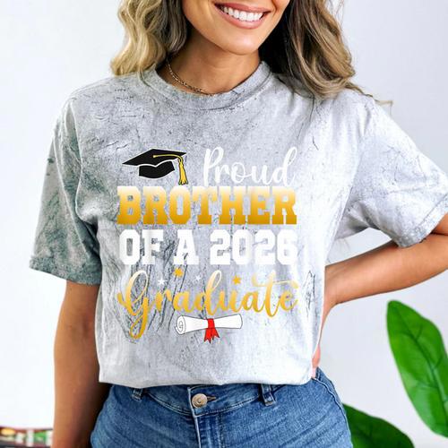 Family Graduation Party Proud Brother Of A 2026 Graduate Comfort Color Blast T-Shirt - Best Gift Smart