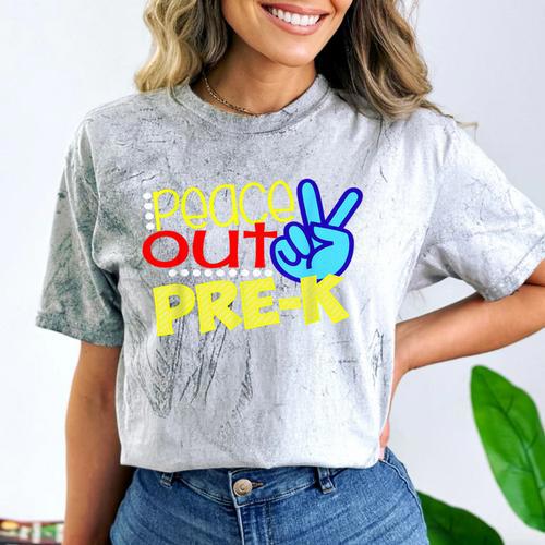 First Day Of School Shirt Peace Out Pre-K Graduation Kids So Comfort Color Blast T-Shirt - Best Gift Smart