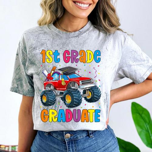 First Grade Graduation Monster Truck 1st Grade Graduate Comfort Color Blast T-Shirt - Best Gift Smart