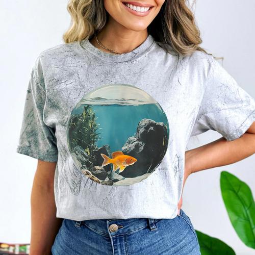 Fish Bowl Frutiger Aero Y2K Retro Vibes Comfort Color Blast T-Shirt - Figerry