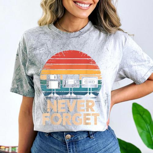 Floppy VHS Cassette Never Forget Retro 80s 90s Nostalgia Comfort Color Blast T-Shirt - Figerry