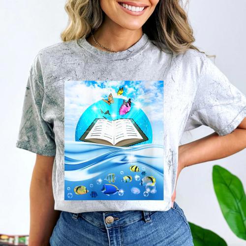 Frutiger Aero Aesthetic Tech Book Butterfly Comfort Color Blast T-Shirt - Figerry