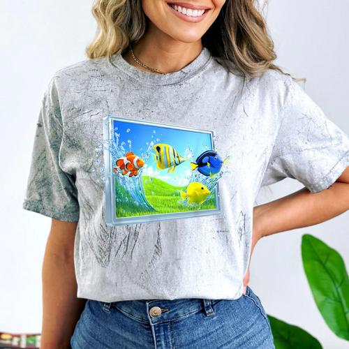 Frutiger Aero Fish Comfort Color Blast T-Shirt - Figerry