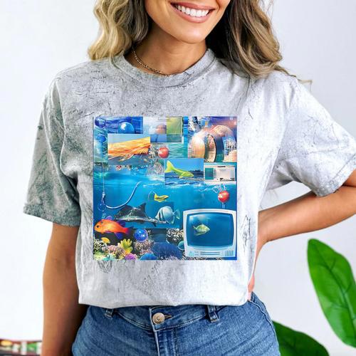 Frutiger Aero Retro Vibes Y2K Retro Grunge Comfort Color Blast T-Shirt - Figerry