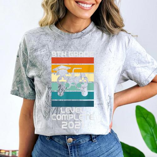 Gamer Graduation 2021 Retro 9th Grade Level Complete Comfort Color Blast T-Shirt - Best Gift Smart