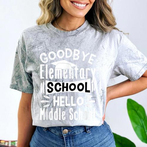Goodbye Elementary School Graduation Hello Middle School Comfort Color Blast T-Shirt - Best Gift Smart