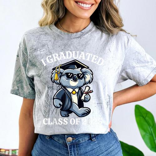 I Graduated Graduate Class Of 2025 Koala Graduation Comfort Color Blast T-Shirt - Best Gift Smart