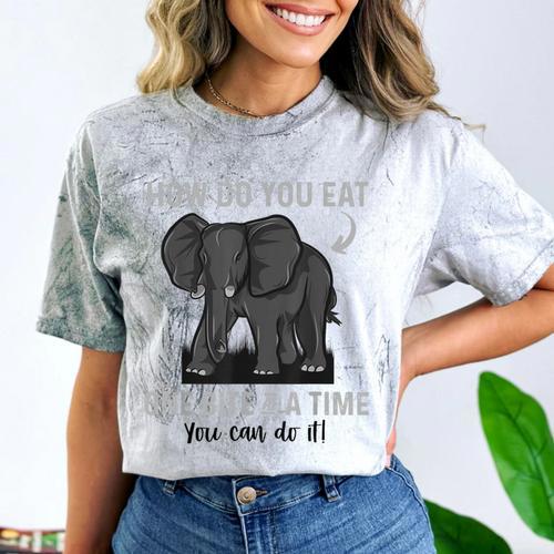 Graduation Apparel How To Eat Elephant One Bite At A Time Comfort Color Blast T-Shirt - Best Gift Smart