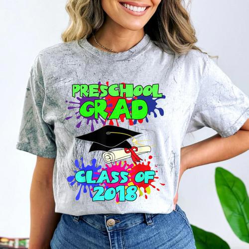 Graduation Class 2018 Cap Gown Shirt Preschool Graduate Comfort Color Blast T-Shirt - Best Gift Smart