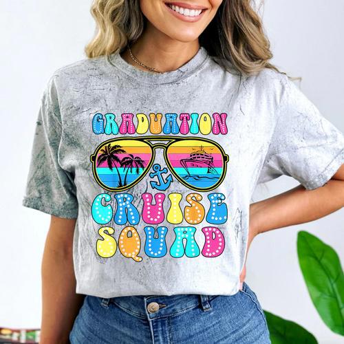 Graduation Cruise Squad Class Of 2025 Vacation Family Grad Comfort Color Blast T-Shirt - Best Gift Smart