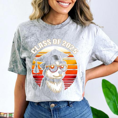 Graduation Day 2025 Graduate Class School Degree College Dog Comfort Color Blast T-Shirt - Best Gift Smart
