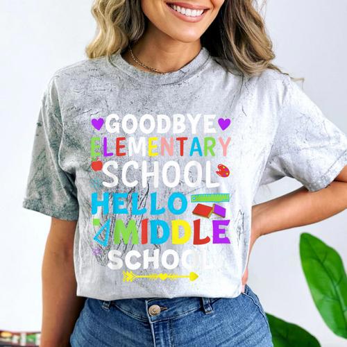 Graduation Shirt For 5th Grader Goodbye Hello Middle School Comfort Color Blast T-Shirt - Best Gift Smart