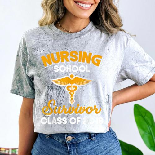 Graduation Shirt Nursing School Survivor Class Of 2018 Tee Comfort Color Blast T-Shirt - Best Gift Smart