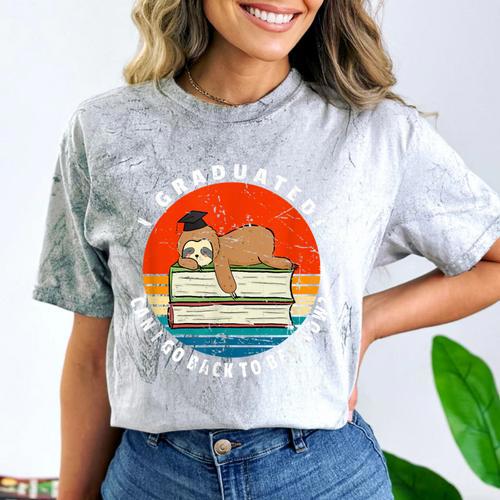Graduation Sloth Can I Go Back To Bed Now Vintage Comfort Color Blast T-Shirt - Best Gift Smart